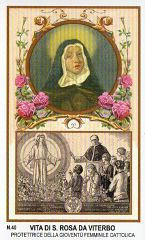 Xsa-95-67 S. Santa ROSA DA VITERBO PROTETTRICE DELLA GIOVENTU' FEMMINILE CATTOLICA Santino Holy card